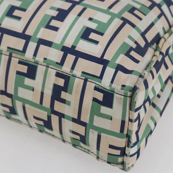 FENDI Zucca Canvas Hand Bag Green Silver Auth 148002 - Picture 4 of 16